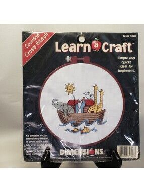 Dimensions Learn A Craft Counted Cross Stitch Noah's Ark Simple Quick NEW 72316